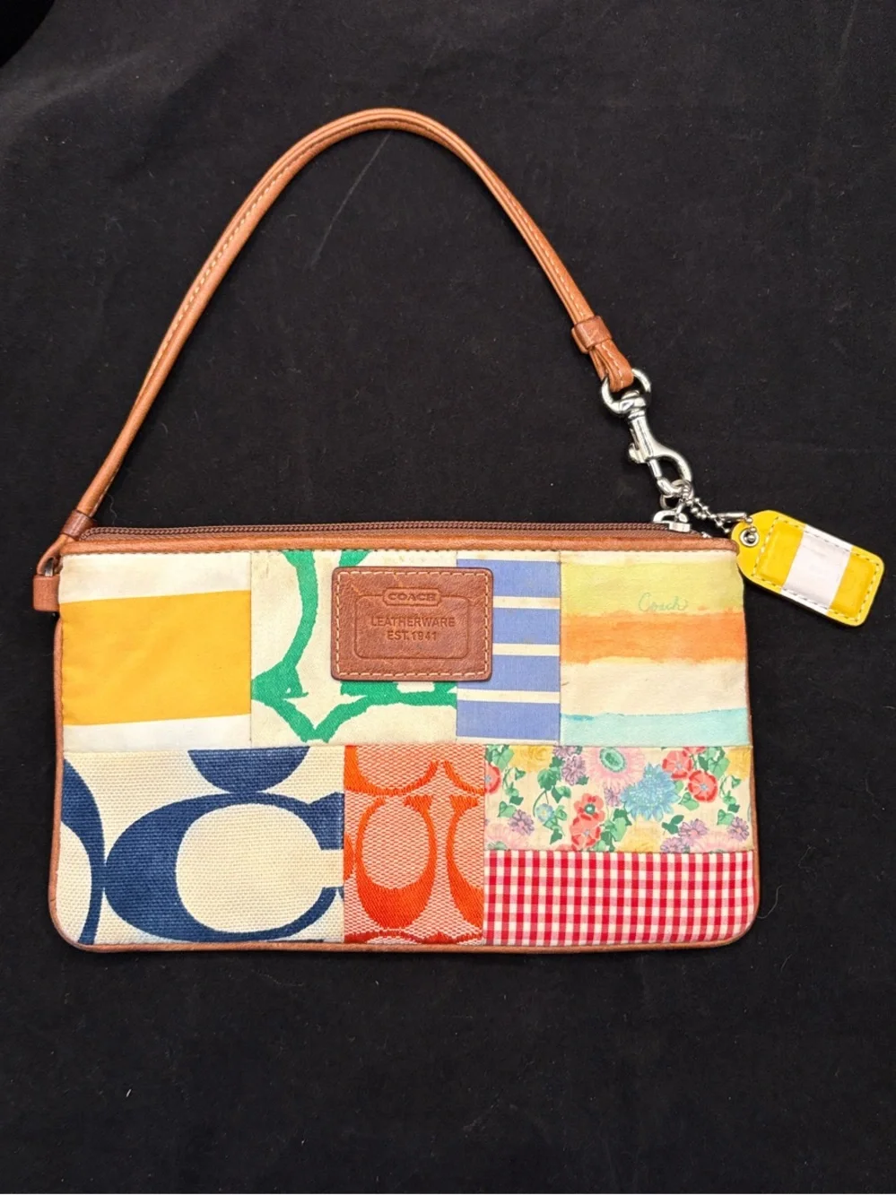 Vintage Coach Y2K Multicolor Patchwork Wristlet VGUC